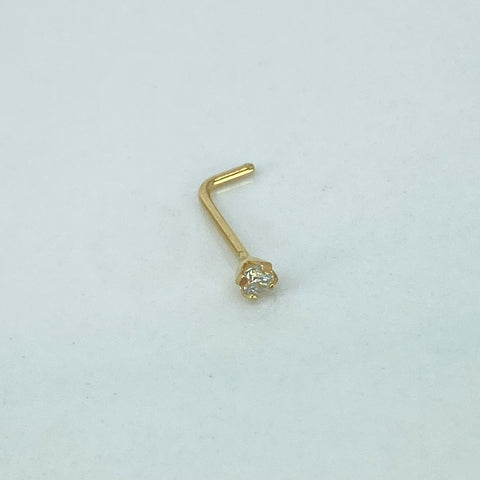 Piercing Circon Blanco / Oro Amarillo 18k (Joya) / 0,15gr / 1.1cm / (Nariz) *