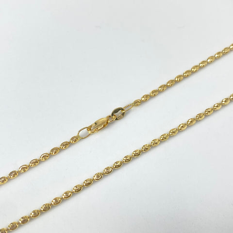 Cadena Italy Militar Diamantada Oro amarillo 18k +1 / 6,0 Gr / 1,6 mm / 45,5 Cm