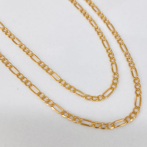 Cadena ● Tres Por Uno 3x1 Oro amarillo 18k 2,35 Gr / 2,5 mm / 45 Cm *