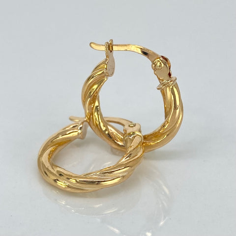 Candongas Entorchadas Oro amarillo 18k 1,81 Gr / 1,8 Cm  *