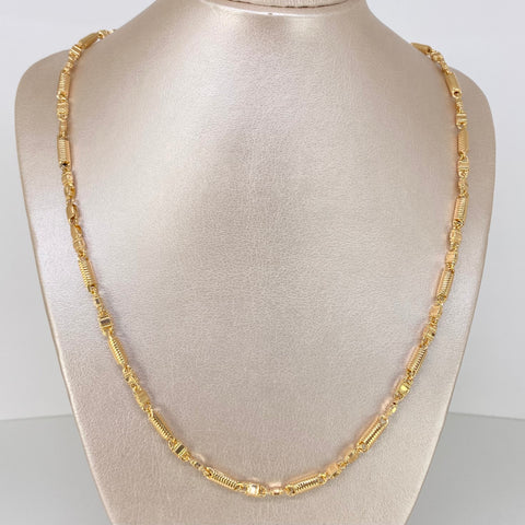 Cadena Rustica Eslabones Diamantados Oro amarillo 14,06 Gr / 4,2 mm / 60 Cm †