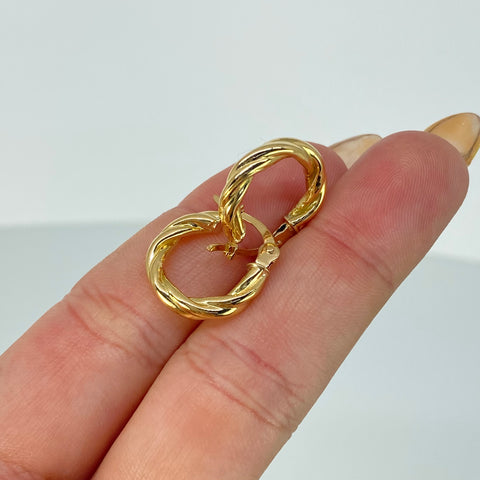 Candongas Entorchadas Oro amarillo 1,65 Gr / 1,8 Cm †