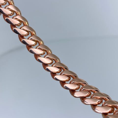 Pulso Cubano Broche Especial POR FABRICACIÓN Oro rosa 18k 49,75 Gr / 8,2 mm / 20 Cm *