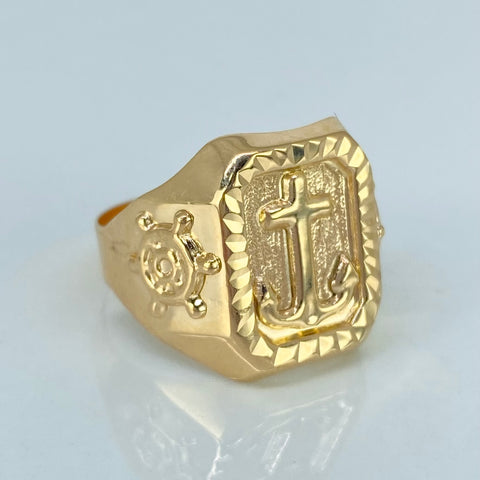 Anillo Sello Ancla Oro amarillo / Talla 9 / 3,62 Gr