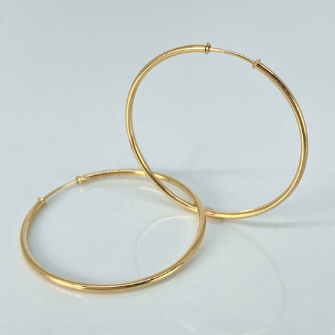 Candongas Imperdibles Oro amarillo 18k 3,46 Gr / 4,3 Cm *
