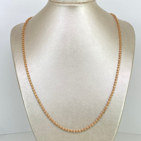 Cadena Militar Diamantado Luna NAC ESP Oro rosa 18k +1 / 18,68 Gr / 3 mm / 60 Cm