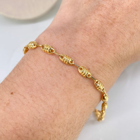 Pulso Rustico Eslabones Diamantados Oro amarillo 2,90 Gr / 4 mm / 21 Cm