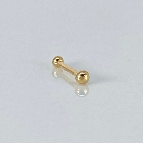 Piercing Bola Lisa / Oro Amarillo 18k (Joya) / 2mm / 0,13gr / 1cm / (Nariz) *