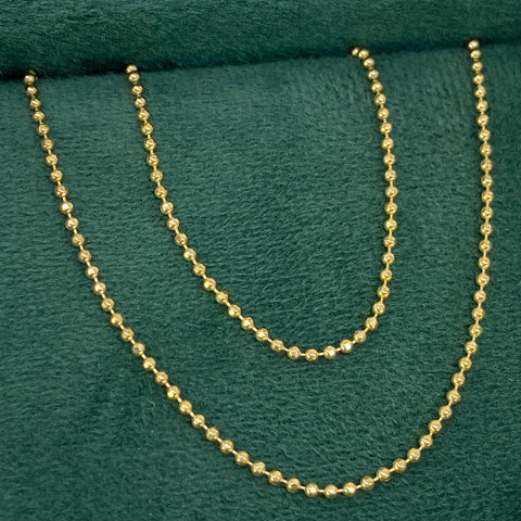 Cadena ● Militar Oro amarillo 18k +3 / 4,82 Gr / 1,3 mm / 50 Cm
