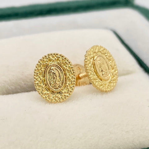 Topos Contorno Virgen Guadalupe Oro amarillo 18k 1,25 Gr / 8,5 mm  *