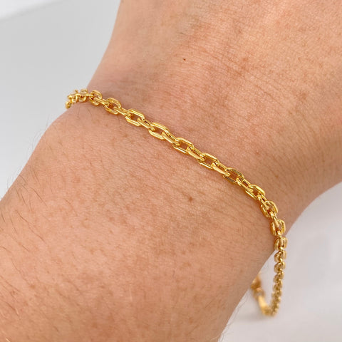 Pulso ● Aro Seguido Oro amarillo 18k +1 / 1,95 Gr / 2,8 mm / 20,7 Cm *