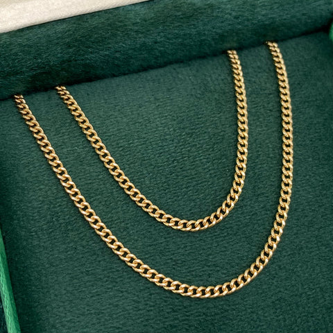 Cadena Cubana Oro amarillo 18k 7,85 Gr / 2 mm / 45 Cm †