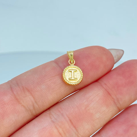 Dije Letra I Diamantada Oro amarillo 18k 0,42 Gr / 1,5 Cm  *