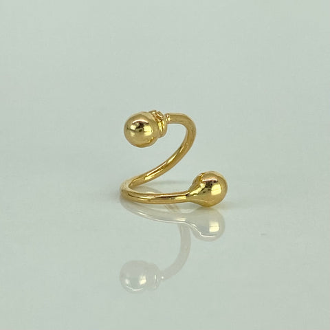 Piercing Espiral Bola  / Oro Amarillo 18k (Joya) / 0,48gr / 1.1cm / (Oreja)