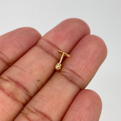Piercing Pluma / Oro Amarillo 18k (Joya) / 3mm / 0,3gr / 1cm / (Oreja) †