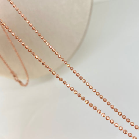Set Cadena  Militar + Dije Cruz Circones Blancos Negros Oro rosa 18k 5,8 Gr / 1,3 mm / 45 Cm †