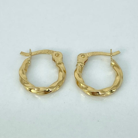 Candongas Melcochas Oro amarillo 18k 0,87 Gr / 1,3 Cm