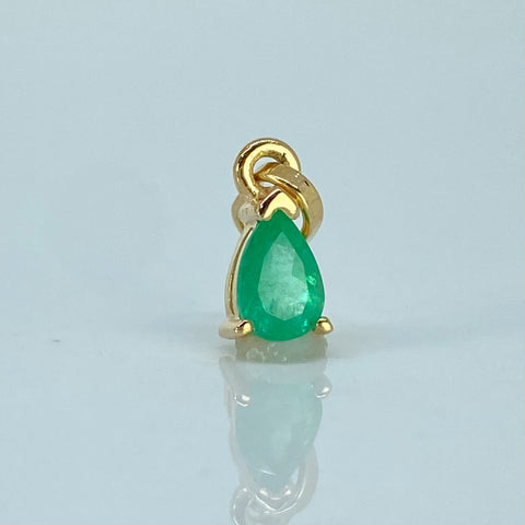 Dije Lagrima Esmeralda 30PTS Oro amarillo 0,55 Gr / 1,3 Cm *