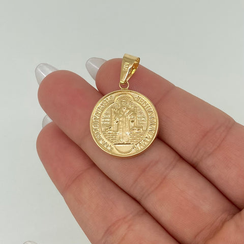 Dije San Benito Oro amarillo 18k 2,25 Gr / 3,2 Cm  †