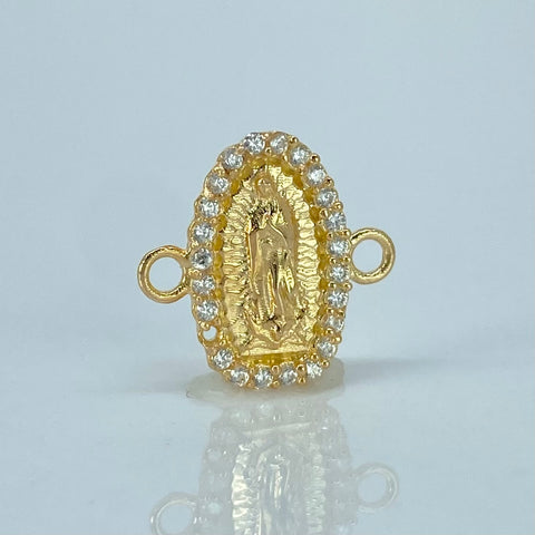 Herraje Virgen Guadalupe Circones Blancos Oro amarillo 0,91 Gr / 1,3 Cm †