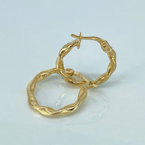 Candongas Melcochas Rayadas Oro amarillo 1,4 Gr / 1,9 Cm