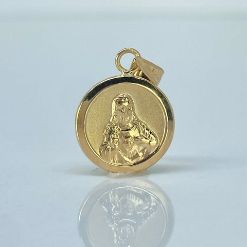 Dije Sagrado Corazon Virgen Del Carmen Oro amarillo 0,63 Gr / 1,9 Cm †