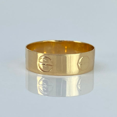 Anillo Tornillos CT Oro amarillo / Talla 7 / 1,67 Gr *