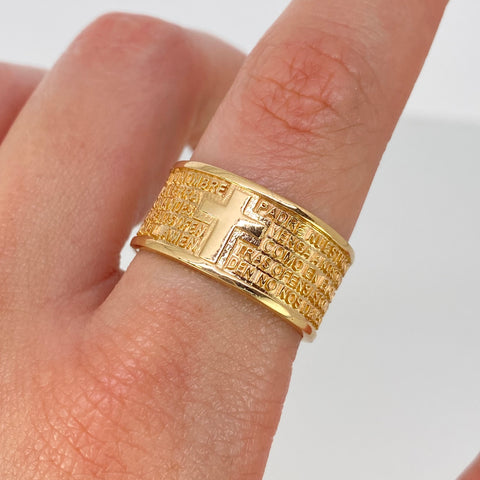 Anillo Argolla Padre Nuestro Oro amarillo / Talla 9 1/4 / 11,65 Gr