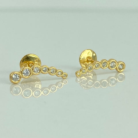 Topos Estela Circones Blancos Oro amarillo 18k 1 Gr / 5 mm  *