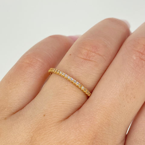 Anillo Churumbela Circones Blancos Oro amarillo 18k / Talla 7 / 1,08 Gr