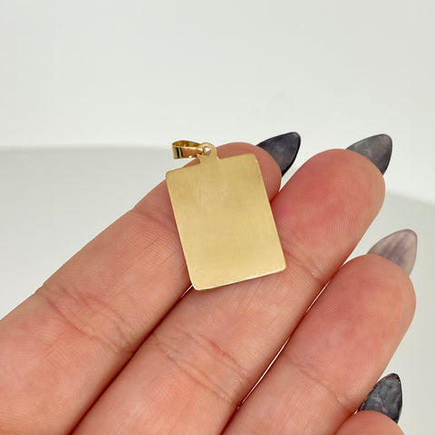 Dije Placa Rectangular Oro amarillo 18k 1,3 Gr / 15 mm / 2,9 Cm