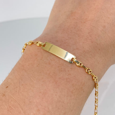 Pulso bebé Placa Rectangular GC Oro amarillo 1,92 Gr / 3,3 mm / 13,8 Cm