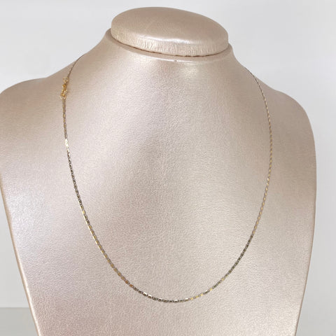 Cadena ● Plana Oro amarillo y Oro blanco 18k 1,65 Gr / 1,2 mm / 45 Cm *