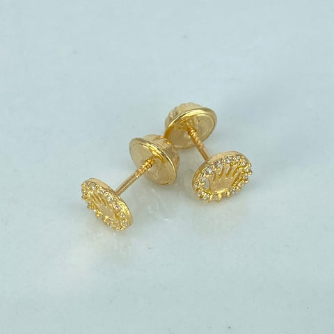 Topos Corona RX Circones Blancos Oro amarillo 0,7 Gr / 6 mm