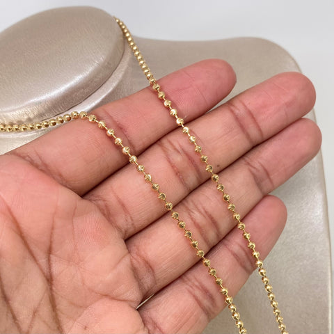 Cadena ● Militar Diamantado Luna Oro amarillo 18k +3 / 11,87 Gr / 2,5 mm / 60 Cm †