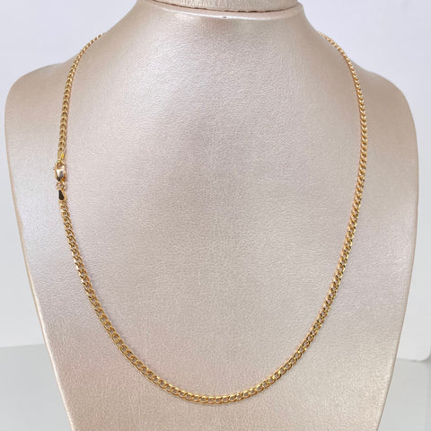 Cadena ● Cubana Oro amarillo 18k 4,2 Gr / 3 mm / 50 Cm †