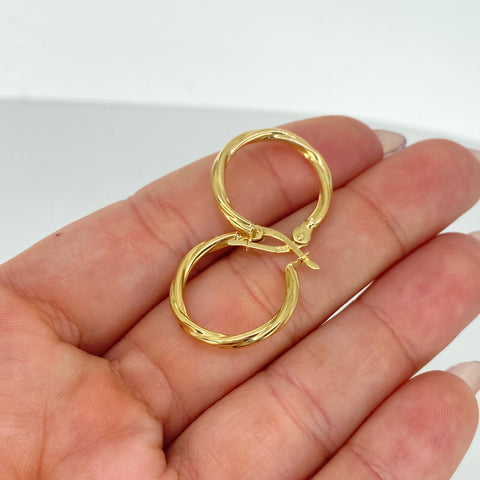 Candongas Entorchadas Oro amarillo 18k 1,6 Gr / 2,1 Cm  *