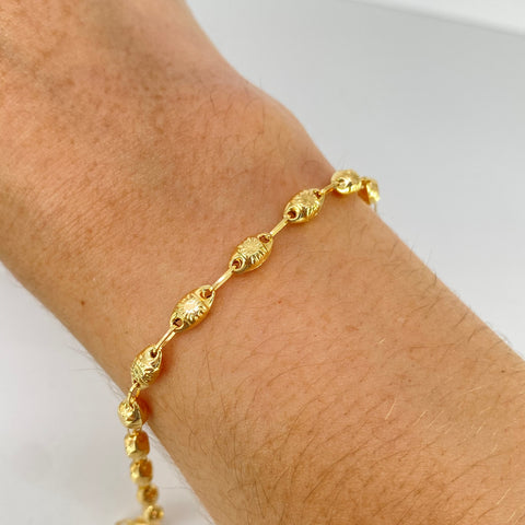 Pulso Rustico Diamantado Oro amarillo 18k 2,86 Gr / 4,2 mm / 19,5 Cm