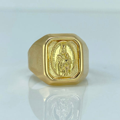 Anillo Sello Virgen Del Carmen Oro amarillo / Talla 10 / 3,57 Gr *