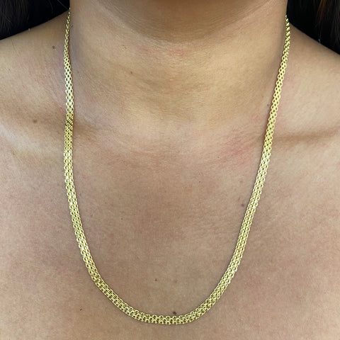Cadena Italy China Doble Carril Oro amarillo 18k 8,43 Gr / 4 mm / 60 Cm