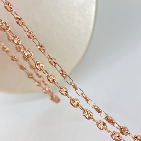 Cadena GC Diamantado Oro rosa 18k 7,36 Gr / 3,3 mm / 50 Cm