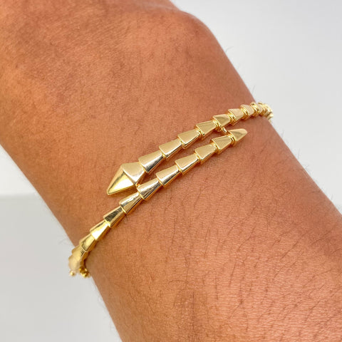 Pulso ● Aro Serpiente Oro amarillo 18k +3 / 8,66 Gr / 3,3 mm / 18 Cm *