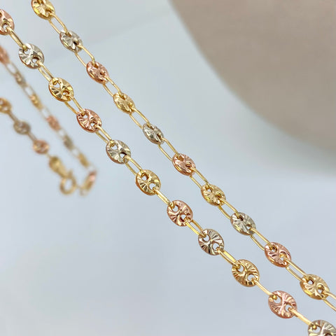Cadena GC Diamantada Tres oros 18k 6,15 Gr / 3,3 mm / 45 Cm *