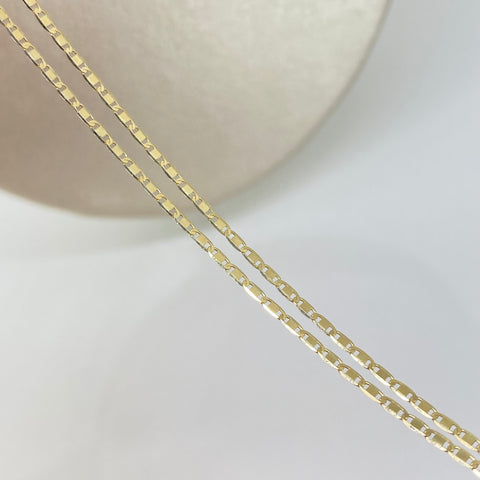 Cadena ● Escalera Plana Oro amarillo 18k 2,1 Gr / 1,5 mm / 45 Cm †