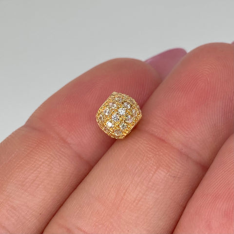 Herraje Bolas De Fuego Circones Blancos Oro amarillo 1,15 Gr / 0,5 Cm *