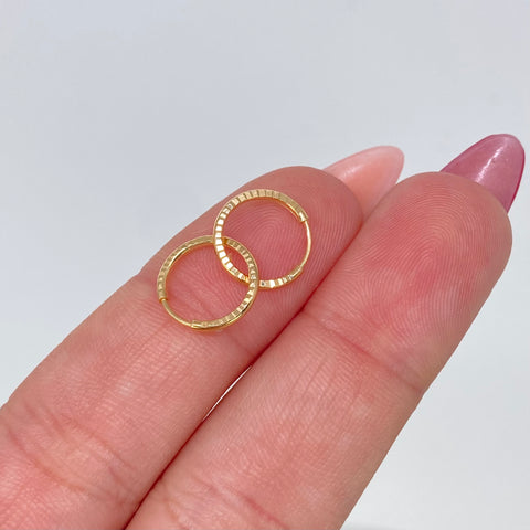 Candongas Imperdibles Diamantadas Oro amarillo 0,52 Gr / 1,3 Cm