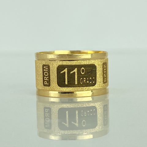 Anillo Argolla Diamantada PROM 11° Oro amarillo 18k / Talla 6 1/4 / 2,5 Gr