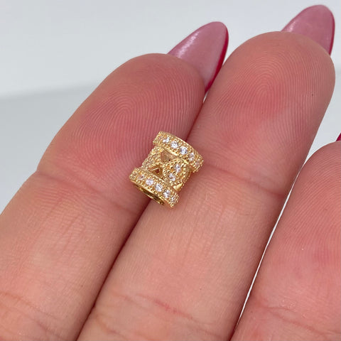 Herraje Cilindro Bola De Fuego Circones Blancos Oro amarillo 1,05 Gr / 0,8 Cm †