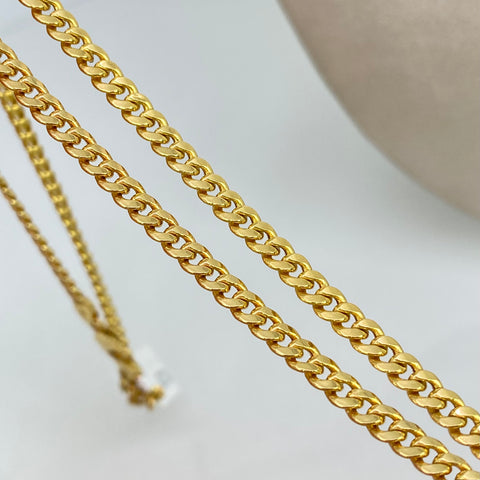 Cadena Cubana Oro amarillo 18k 10,25 Gr / 3,7 mm / 60 Cm †