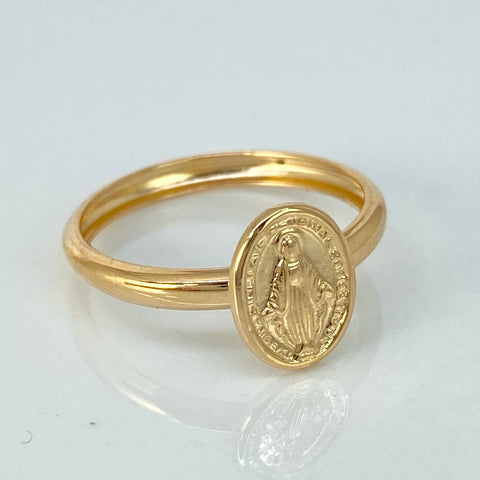Anillo Virgen Milagrosa Oro amarillo 18k / Talla 6 1/2 / 1,08 Gr